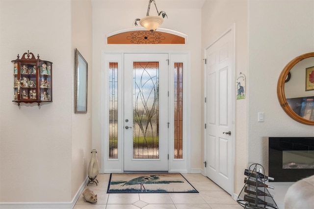 view of tiled foyer