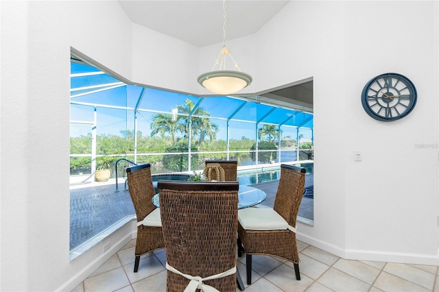 view of tiled dining space