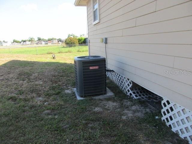 exterior details featuring central AC unit