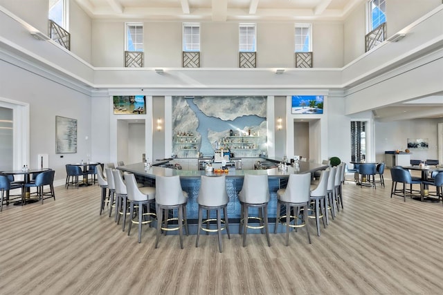 kitchen featuring a high ceiling