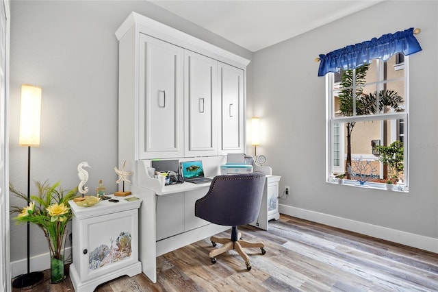 home office featuring light wood-type flooring