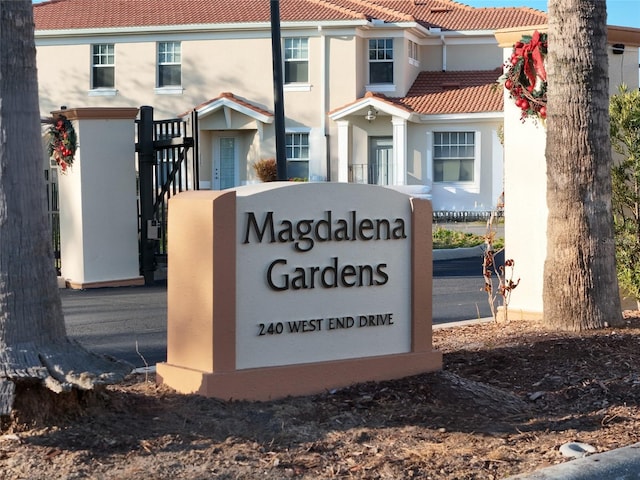 view of community sign