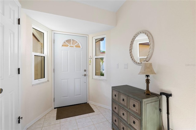 view of tiled entrance foyer