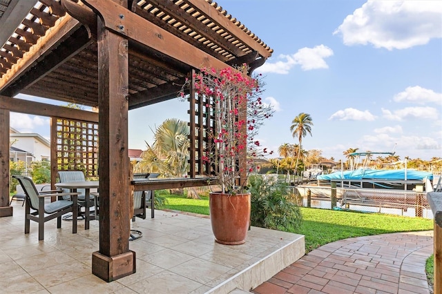 view of patio with a pergola