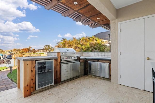 view of patio / terrace with area for grilling and exterior kitchen