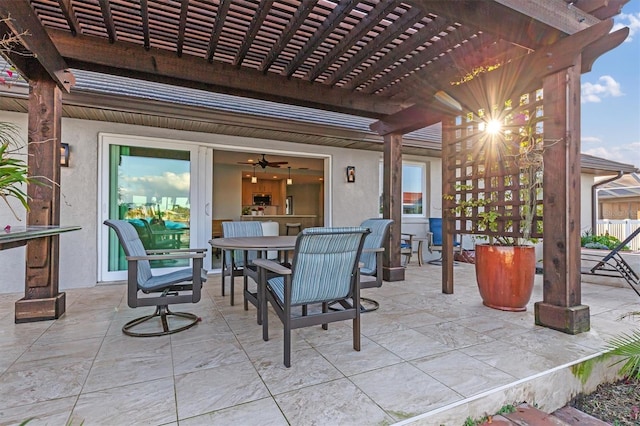 view of patio with a pergola