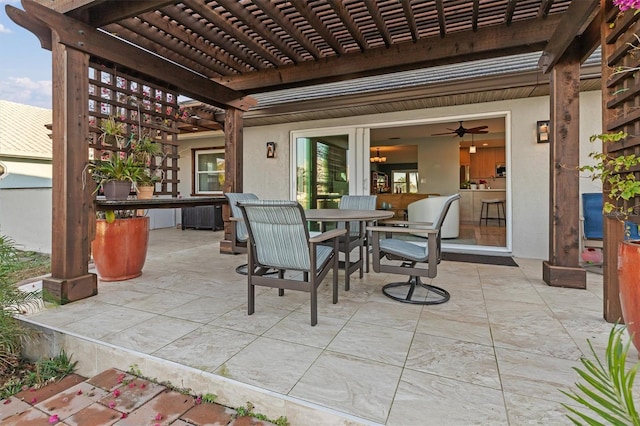 view of patio / terrace with a pergola