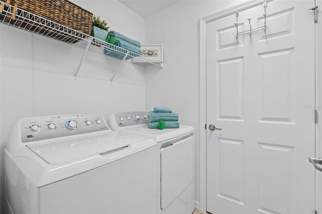 laundry area featuring washer and dryer