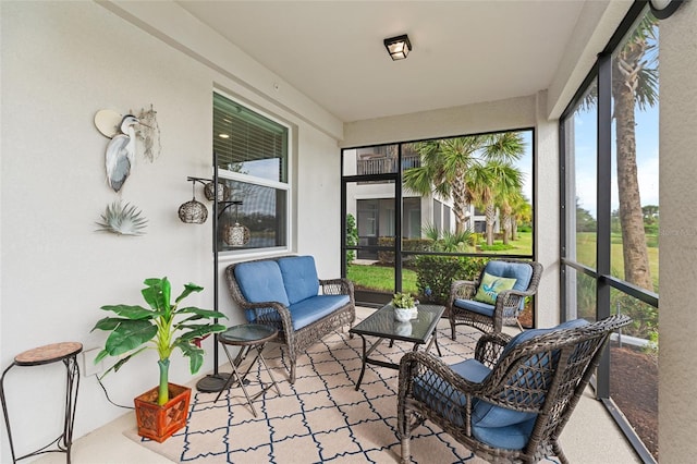 view of sunroom