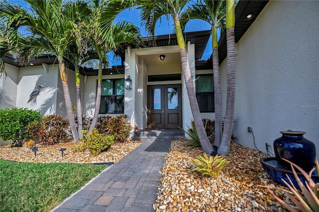 view of exterior entry with french doors