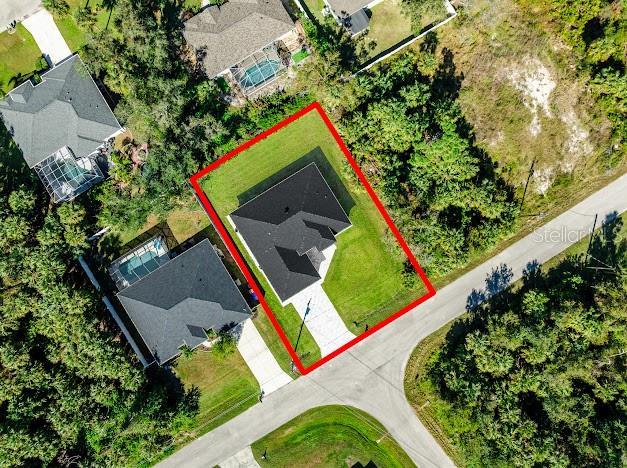 4301 Marcella Ter, North Port, FL 34286 - aerial view of property's location featuring property parcel outlined