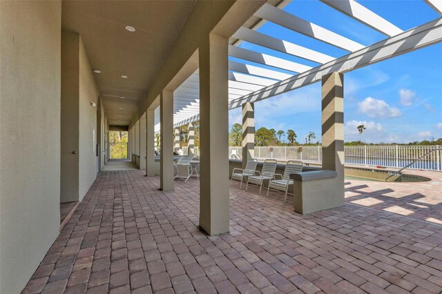 view of patio / terrace with a pergola