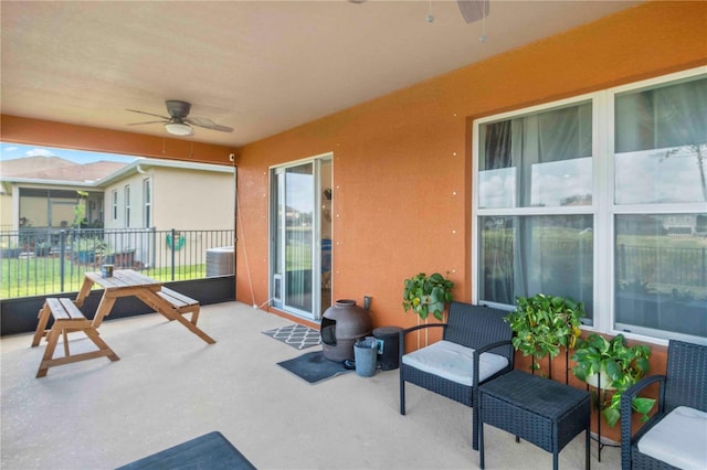 view of patio / terrace with ceiling fan