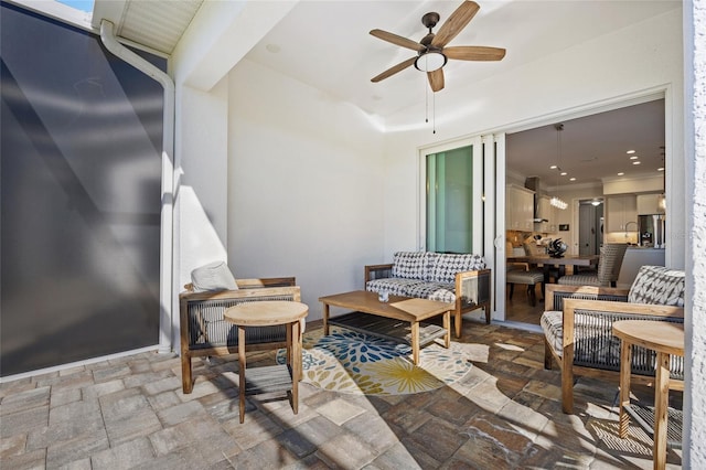 view of patio / terrace with ceiling fan