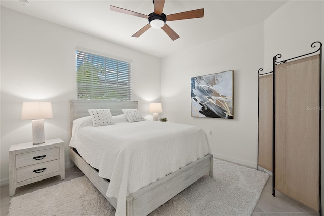 bedroom featuring ceiling fan