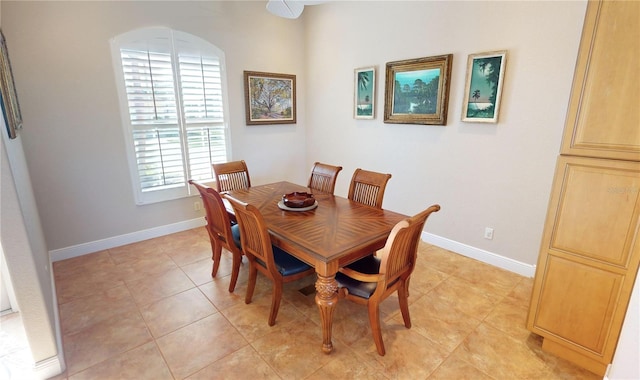 view of tiled dining area