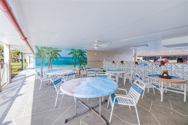 view of patio / terrace featuring ceiling fan