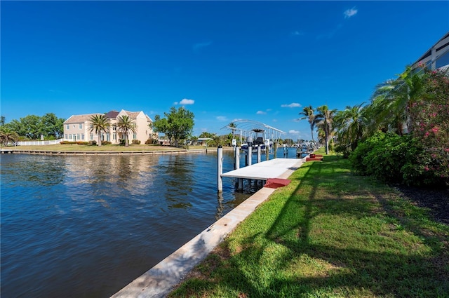 4431 Gardner Dr, Port Charlotte, FL 33952 - dock featuring a water view and a yard