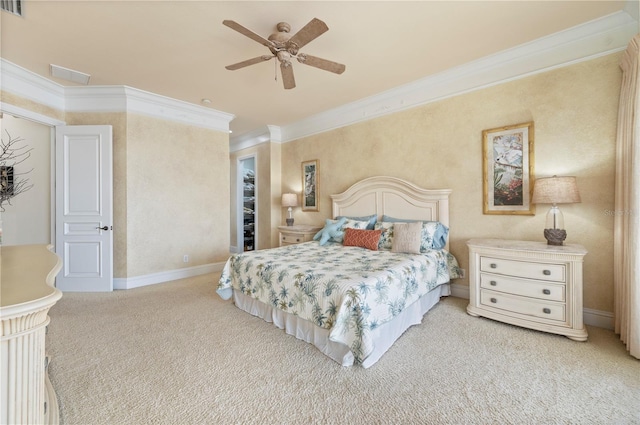4431 Gardner Dr, Port Charlotte, FL 33952 - carpeted bedroom with ornamental molding, a walk in closet, a ceiling fan, and a closet