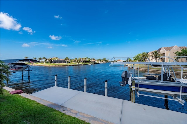 4431 Gardner Dr, Port Charlotte, FL 33952 - dock area with boat lift and a water view