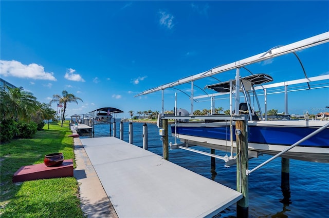 4431 Gardner Dr, Port Charlotte, FL 33952 - dock with boat lift and a water view