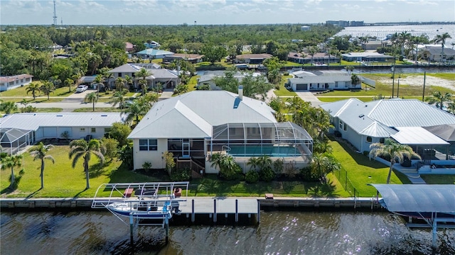 4431 Gardner Dr, Port Charlotte, FL 33952 - aerial perspective of suburban area with a large body of water