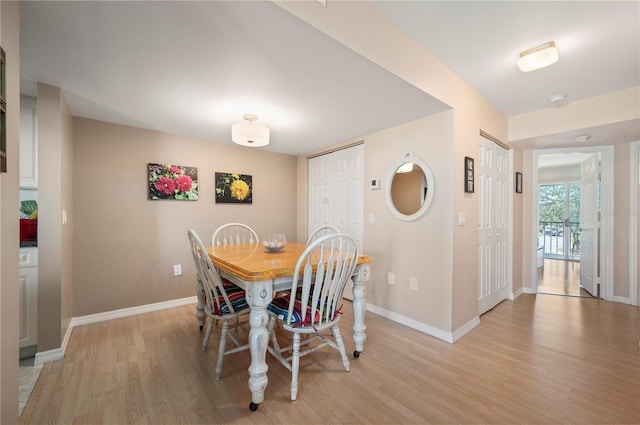 dining room with light hardwood / wood-style floors