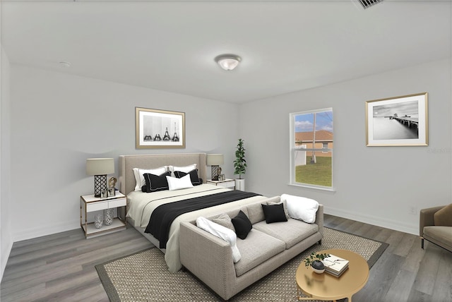 bedroom featuring hardwood / wood-style floors