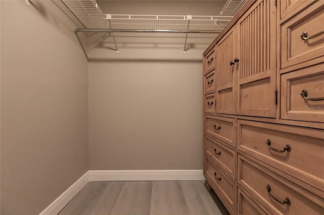 walk in closet featuring hardwood / wood-style floors