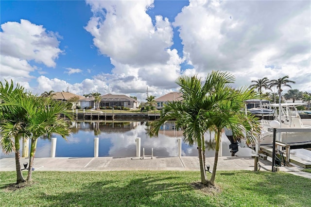 water view with a dock