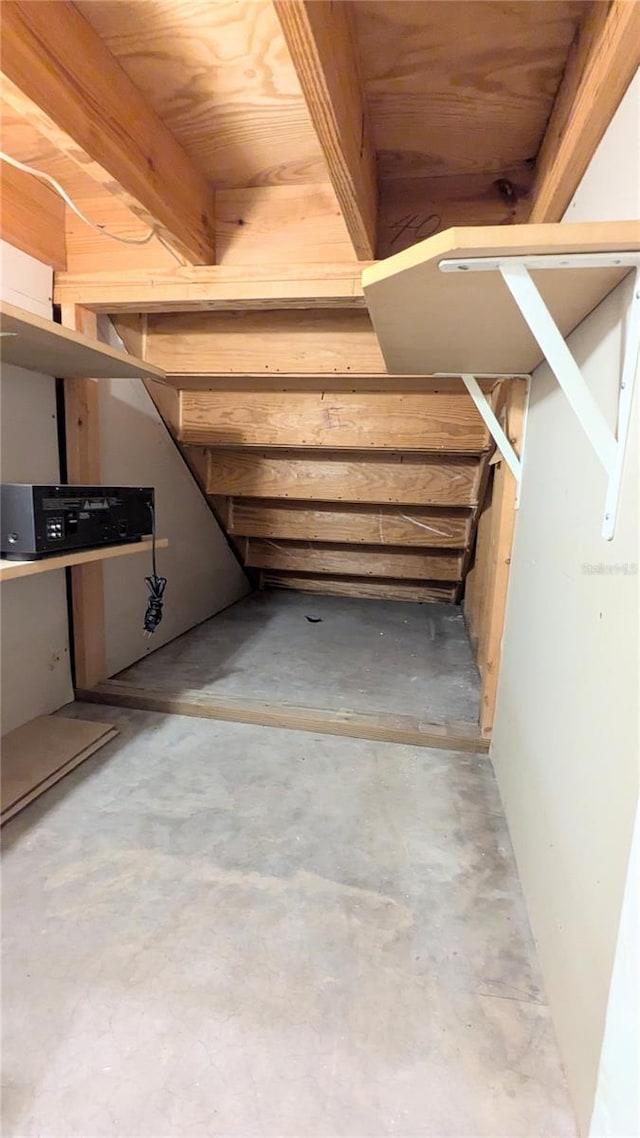 interior space featuring wooden ceiling