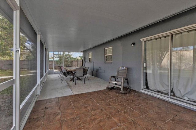 view of unfurnished sunroom