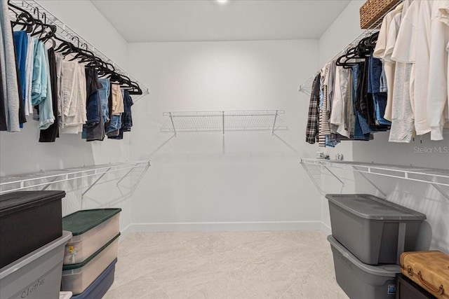 view of walk in closet