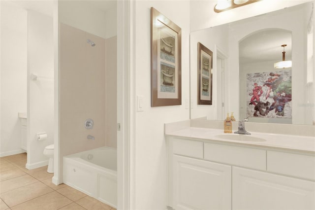 5240 Oakbourne Ave, Davenport, FL 33837 - bathroom with vanity, tile patterned floors, and bathtub / shower combination