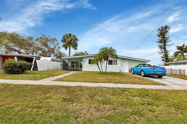 view of front of home with a front yard