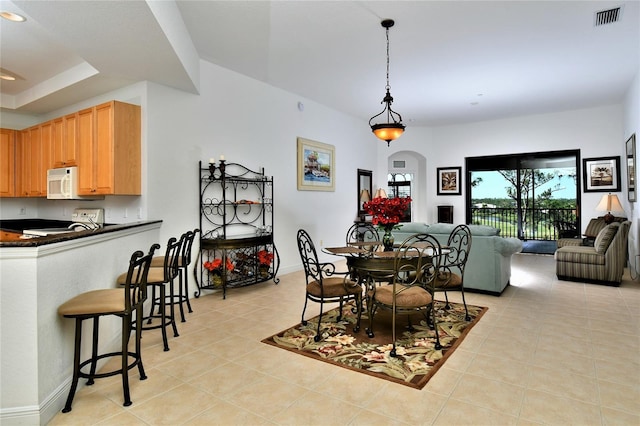 view of tiled dining area