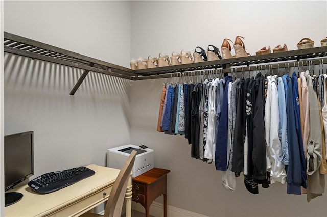 view of walk in closet