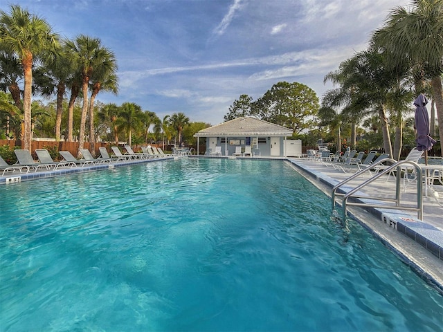 community pool with a patio