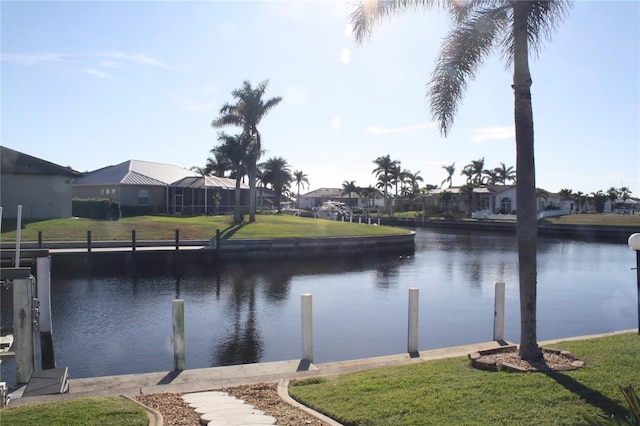 water view with a dock