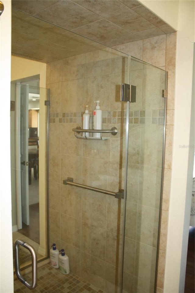 bathroom featuring walk in shower