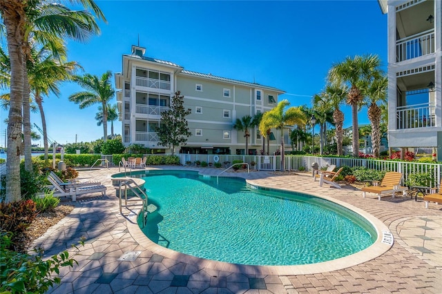 view of pool with a patio