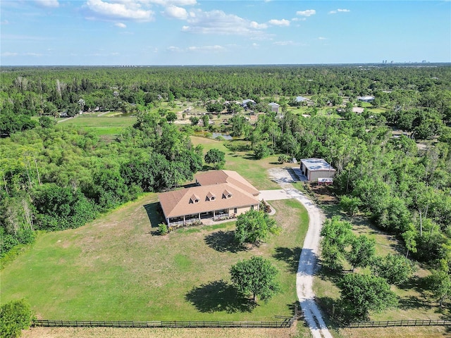 bird's eye view featuring a rural view