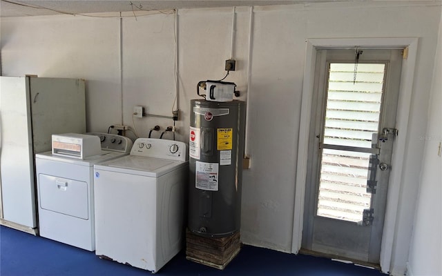 1108 Ample Ave, Port Charlotte, FL 33948 - laundry area featuring electric water heater and washing machine and dryer