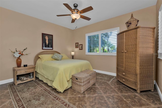 bedroom with ceiling fan