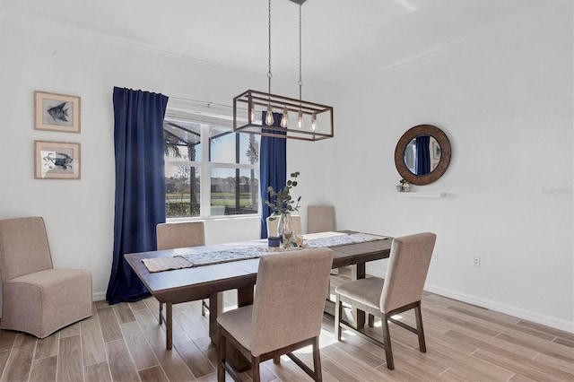 dining area featuring wood-type flooring