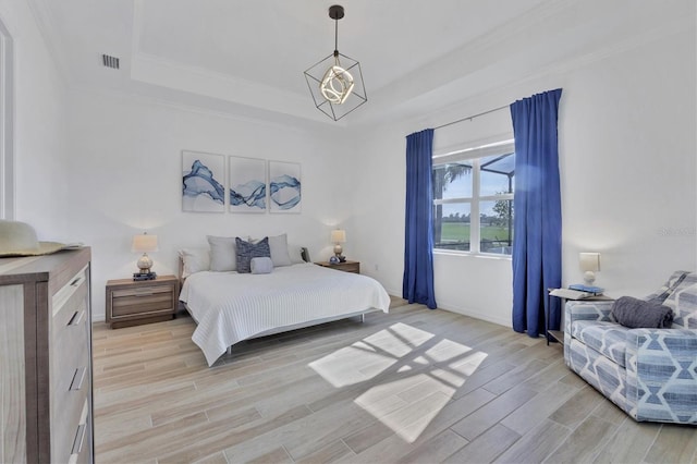 bedroom featuring a raised ceiling