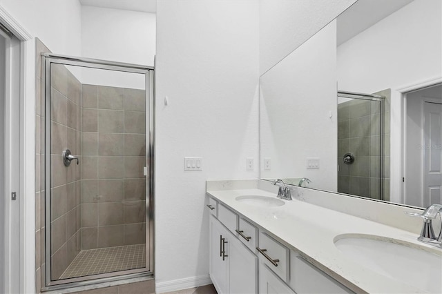 12470 Wellen Golf St Unit 203, Venice, FL 34293 - bathroom with vanity and a shower with shower door