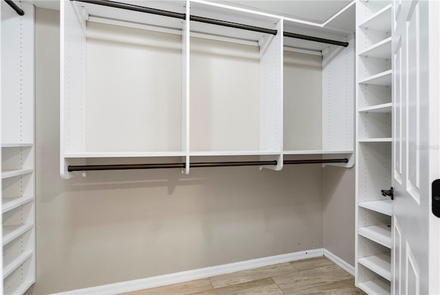 spacious closet with wood-type flooring