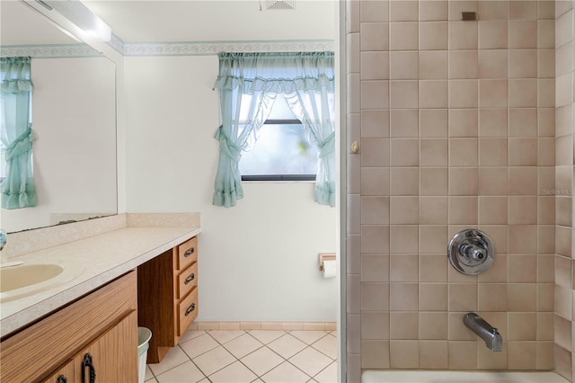 bathroom featuring tile patterned floors and vanity