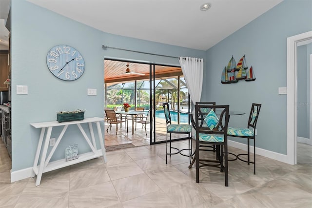 view of dining room